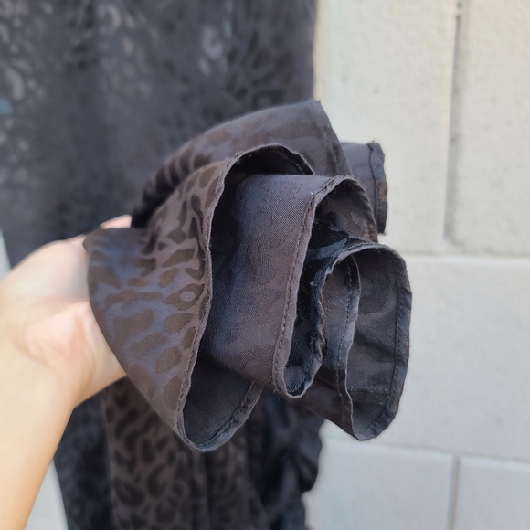 The Range | Cinched Leopard Print Satin Slipdress in Black Size Small - Picture 9 of 12